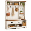Perchero con Banco y Almacenamiento de MDF de 180x120x40 cm