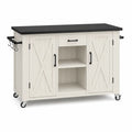 Carrito de cocina blanco y negro con MDF 120x45x90 cm