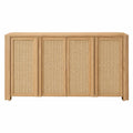 Aparador de Madera y Ratán Natural 120x40x80 cm
