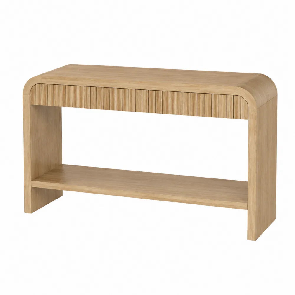 Mesa consola de bambú de 120 cm con estante inferior
