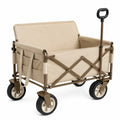 Carrito Plegable Beige con Estructura de Acero y Tela de Poliéster