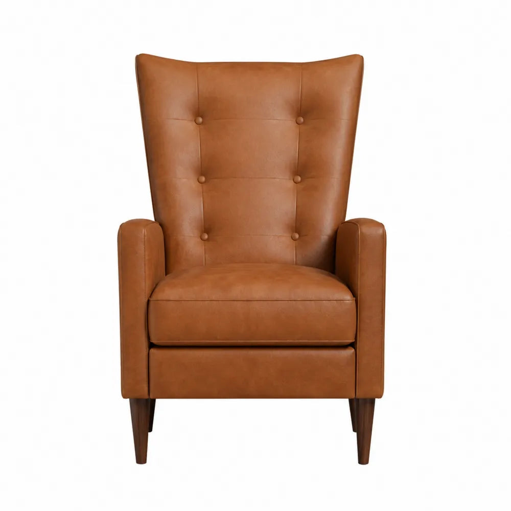 Sillón Reclinable de Cuero Sintético Marrón