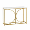 Mesa consola de mármol y metal dorado 120x40x75 cm